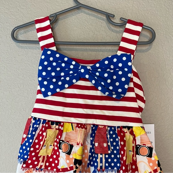 Counting Daisies Red & White Striped Dress, Fourth of July, Summer Pattern, NWT! - Picture 5 of 5